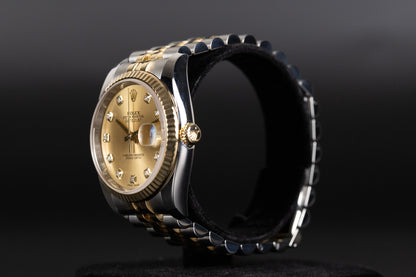 Rolex 116233 Datejust 36 SS/YG Champagne Diamond Dial