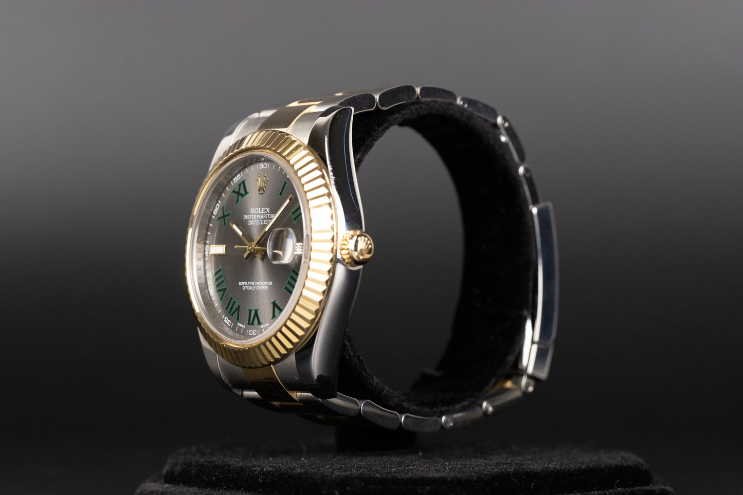 Rolex 116333 Datejust II SS/18k Slate Green 'Wimbledon' Dial