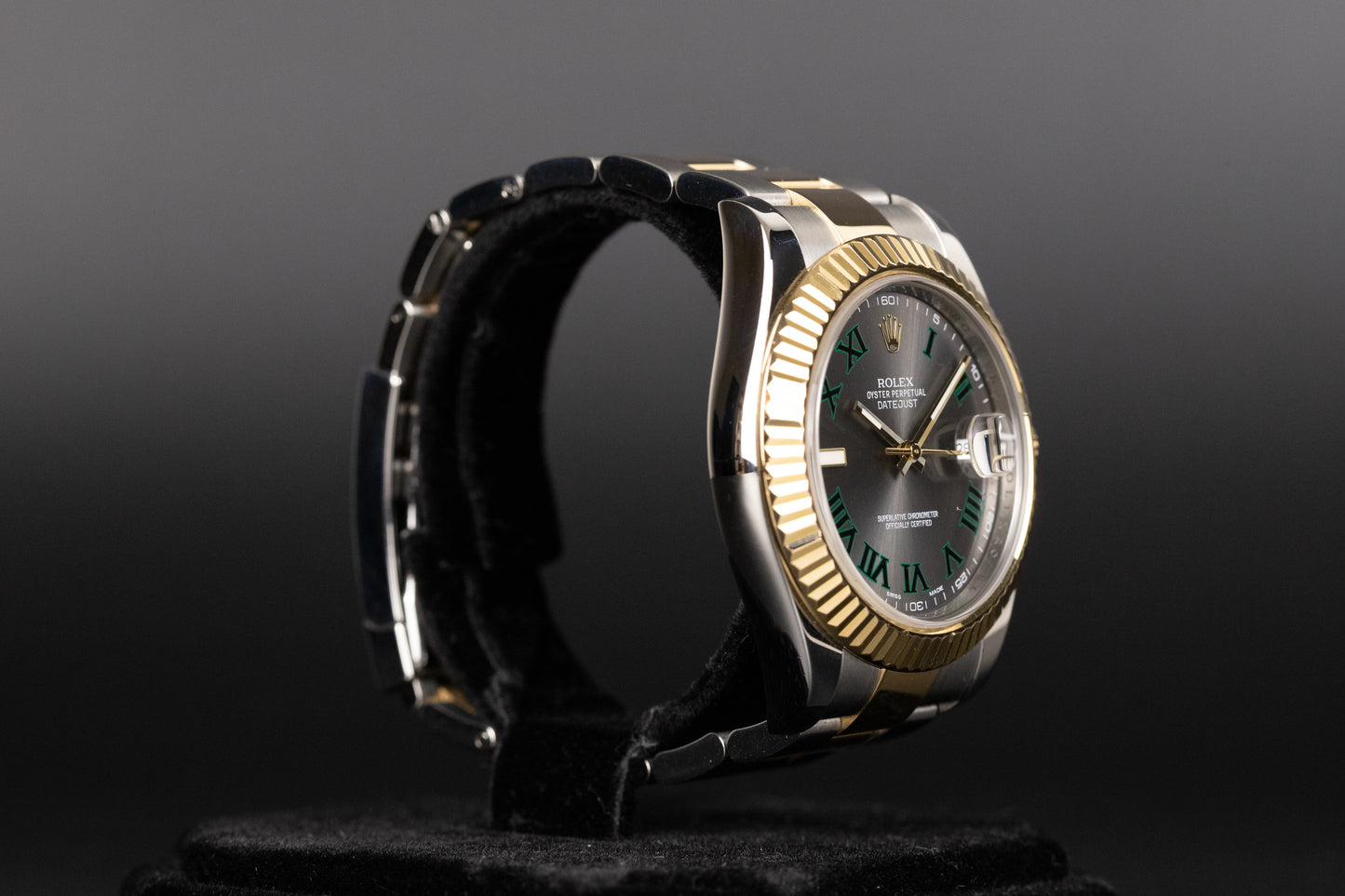 Rolex 116333 Datejust II SS/18k Slate Green 'Wimbledon' Dial