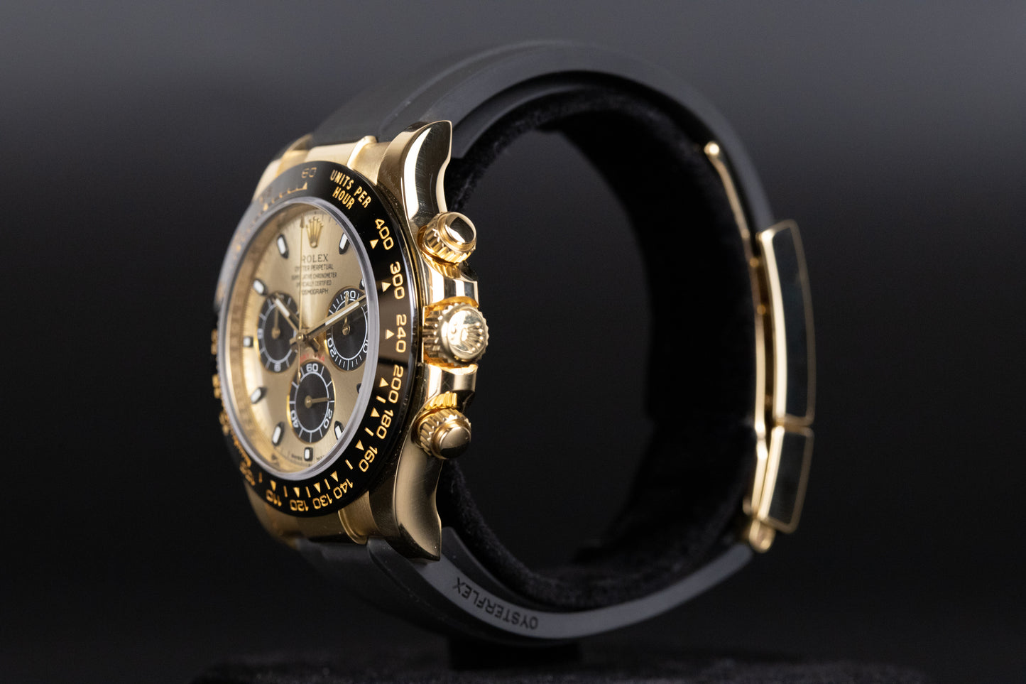 Rolex 116518LN Daytona Oysterflex Champagne/Black Dial