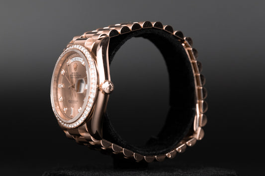 Rolex 128345RBR Day-Date 36 Diamond Bezel Diamond Dial