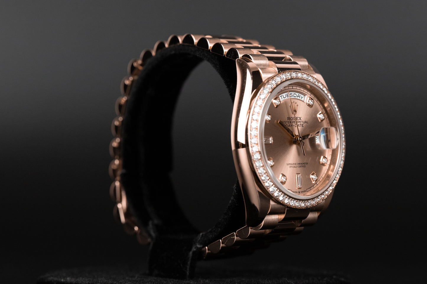 Rolex 128345RBR Day-Date 36 Diamond Bezel Diamond Dial
