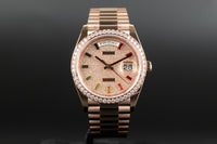 Rolex<br>128345RBR Day-Date 36 Diamond Bezel Pave Diamond Dial Rainbow