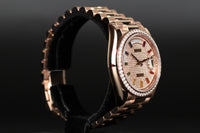 Rolex<br>128345RBR Day-Date 36 Diamond Bezel Pave Diamond Dial Rainbow