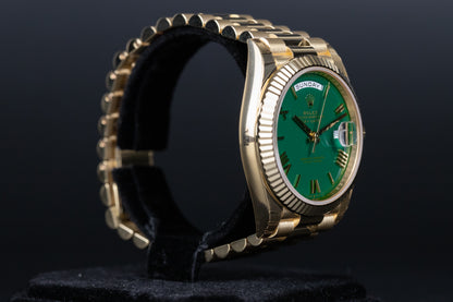 Rolex 228238 DayDate 40 Green Roman Numeral Dial