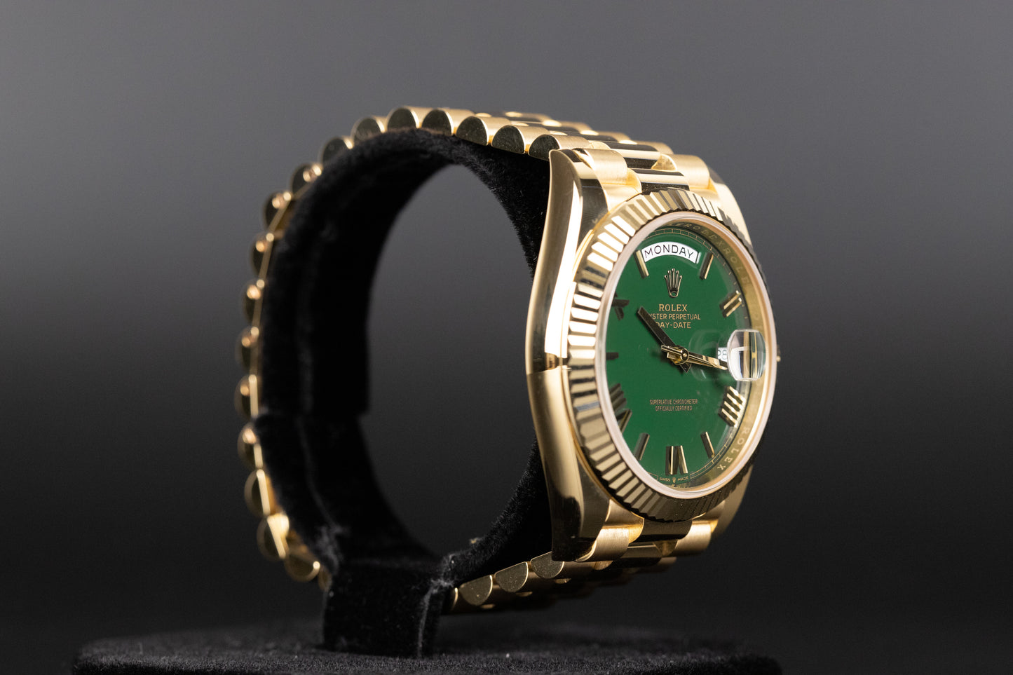 Rolex 228238 DayDate 40 Green Roman Numeral Dial