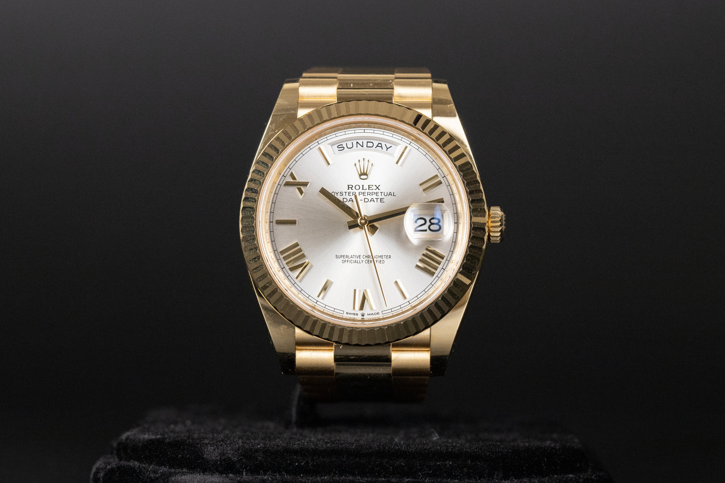 Rolex 228238 DayDate 40 Silver Roman Numeral Dial