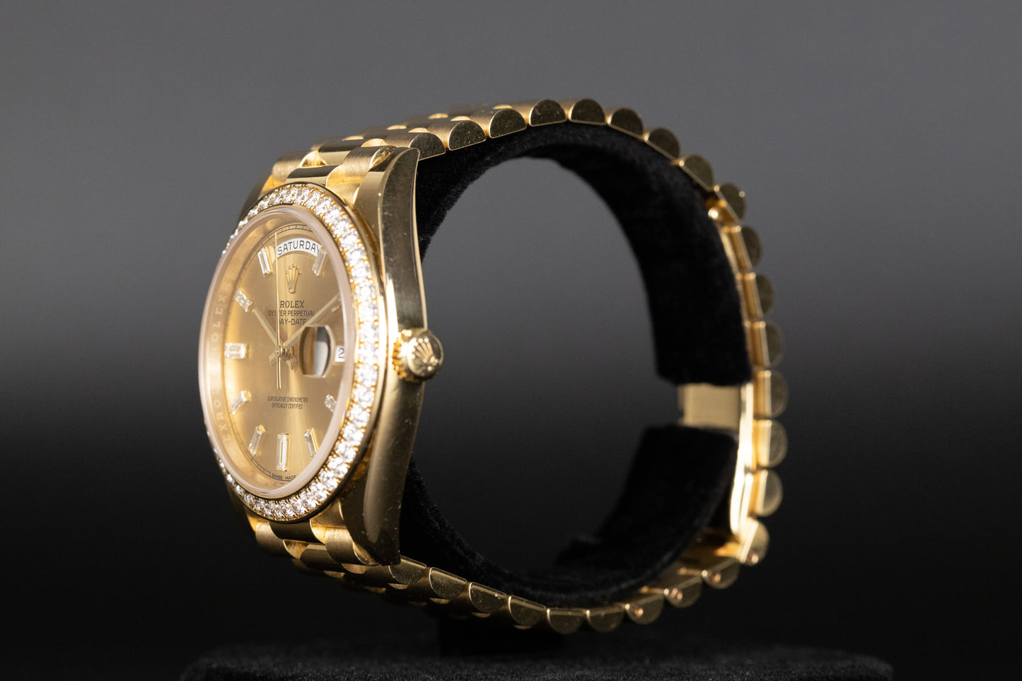 Rolex 228348RBR DayDate 40 Baguette Diamond Dial Diamond Bezel